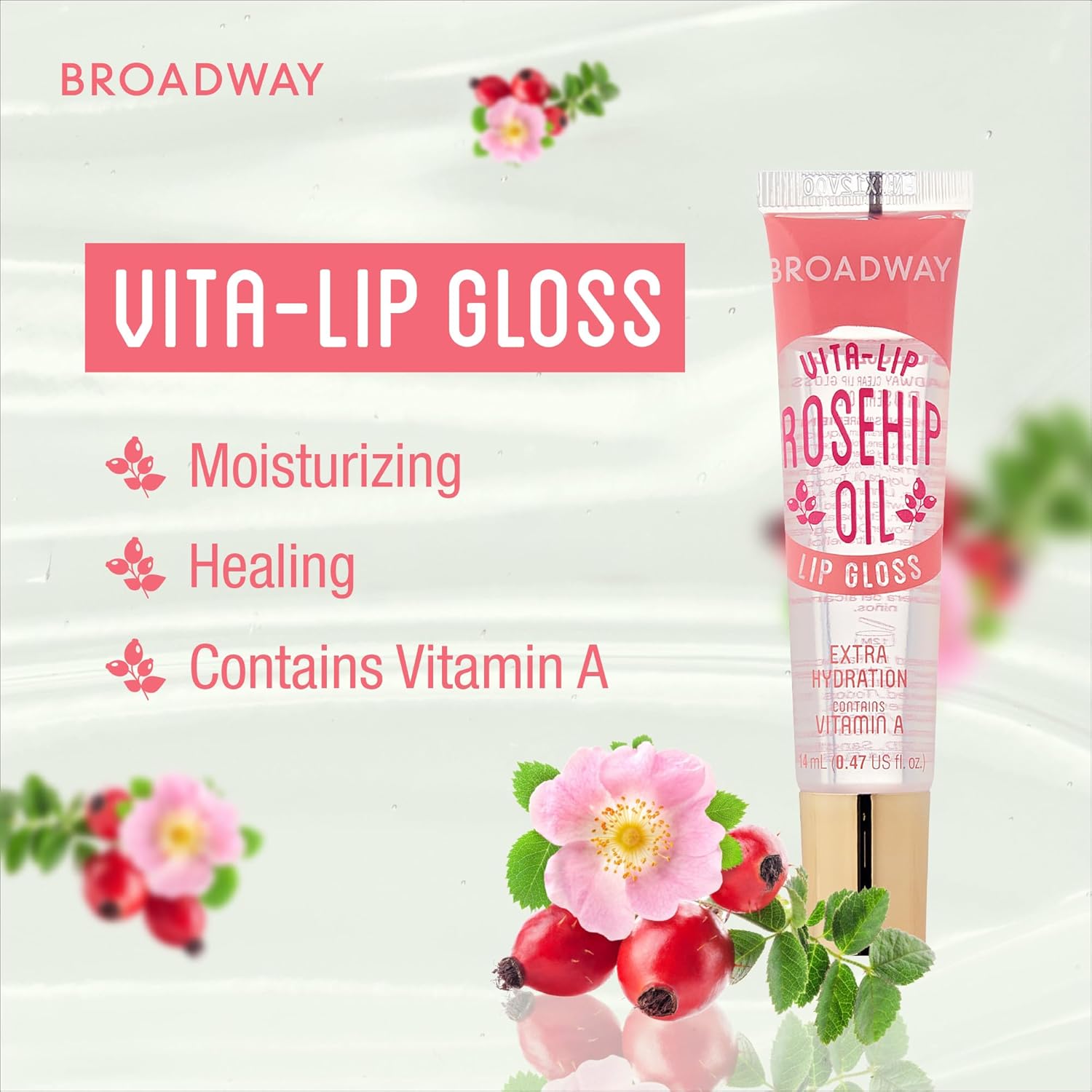 Ruby Kisses Broadway Vita-Lip Clear Lip Gloss (4 Pack Mint, Rosehip, Coconut Oil, Lip Oil Treatment), Ultra-Hydrating & Soothing Formula with Multi-Vitamins, High-Shine Non-Sticky Finish Lip Balm - Image 3