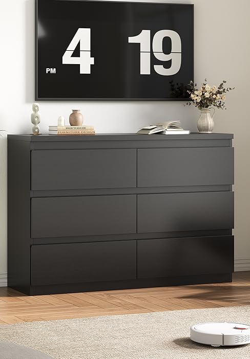 Black 6 drawer dresser