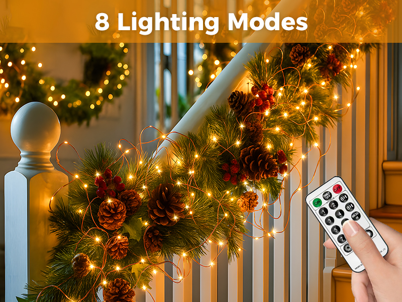 twinkle lights plug in 8 lighting modes