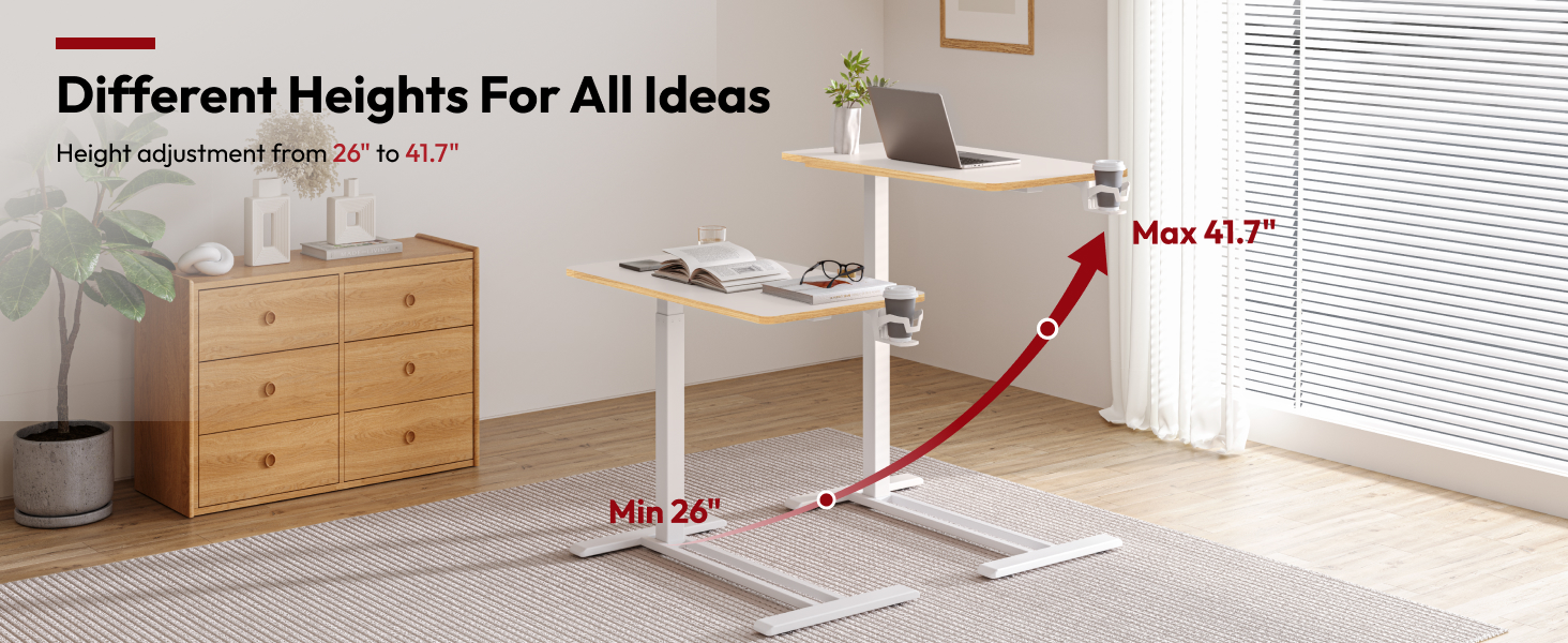 sanodesk overbed table with cup holder