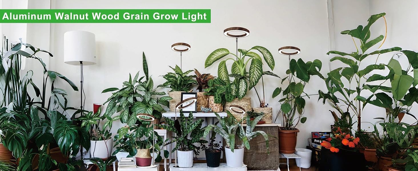 Aluminum Walnut Wood Grain Grow Light
