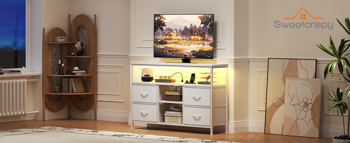Sweetcrispy TV Stands with LED Lights