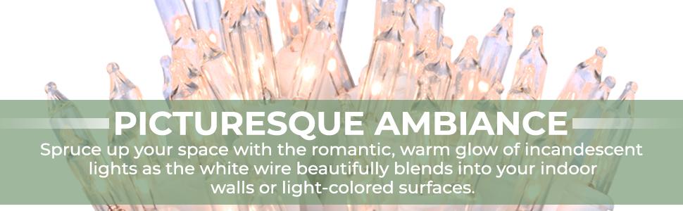 Wedding lights party lights clear lights white wire