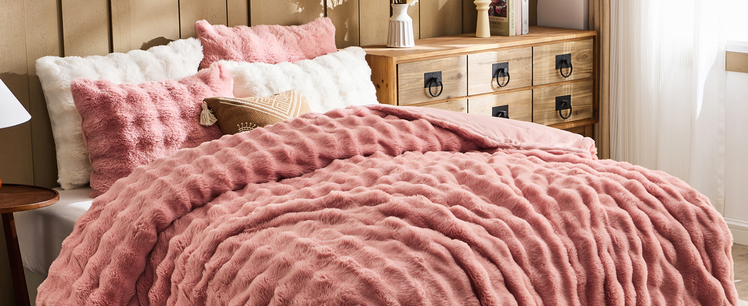 pink comforter set queen