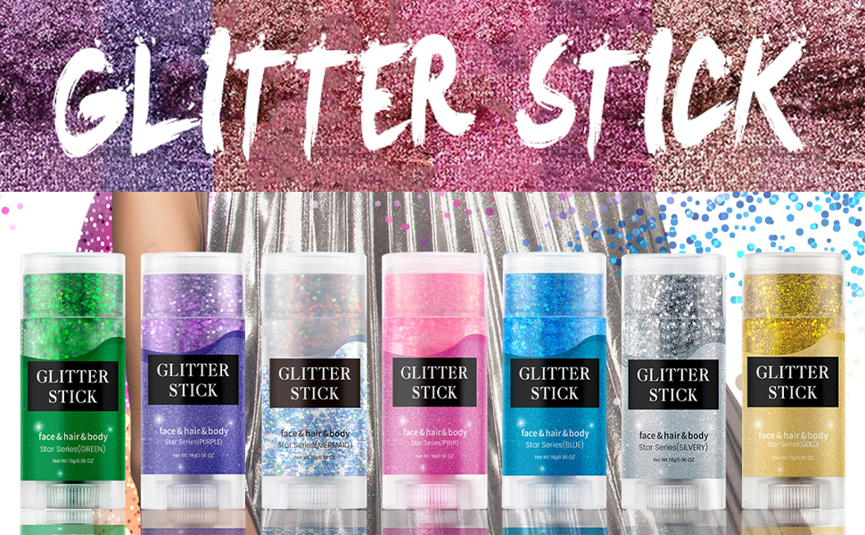 face hair and body glitter stick