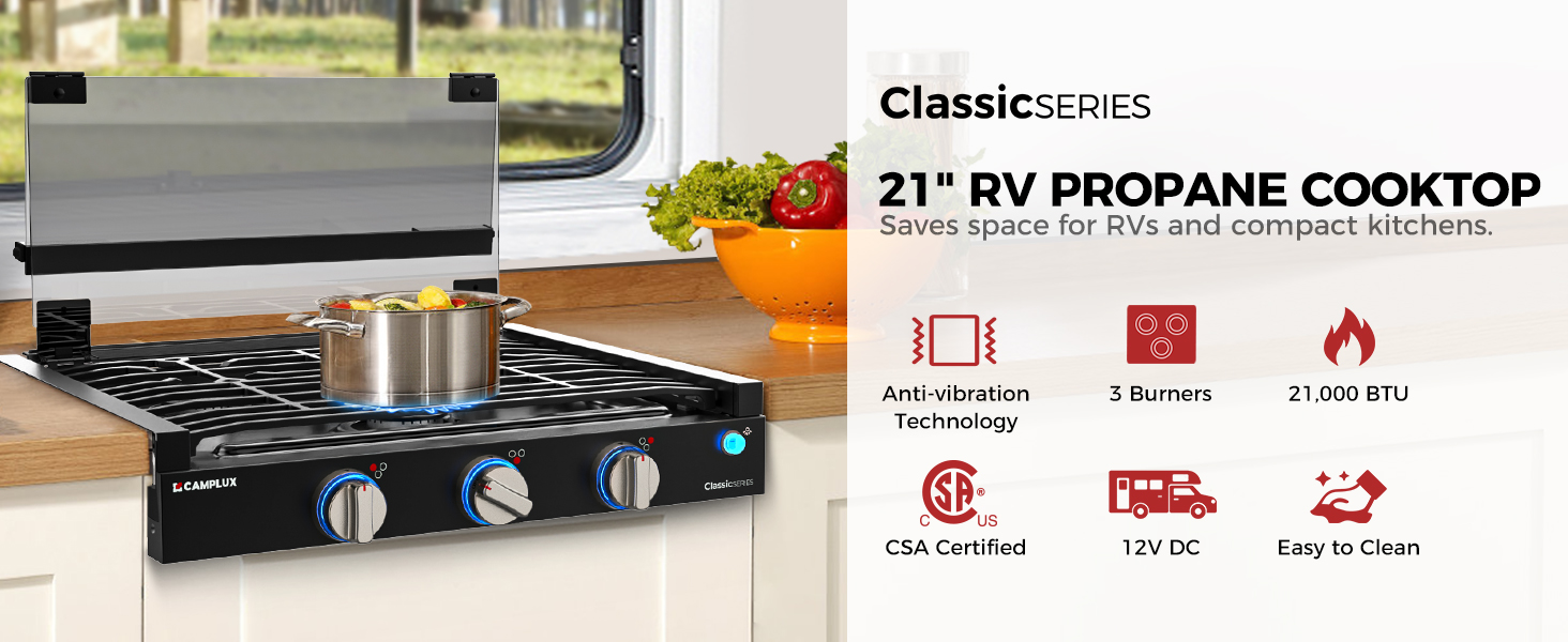 Propane Gas RV Cooktop