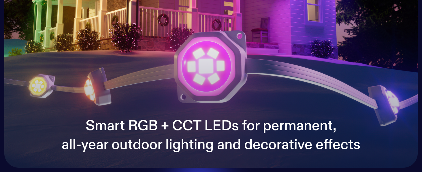 Smart RBG + CCT LEDs for all-year outdoor lighting