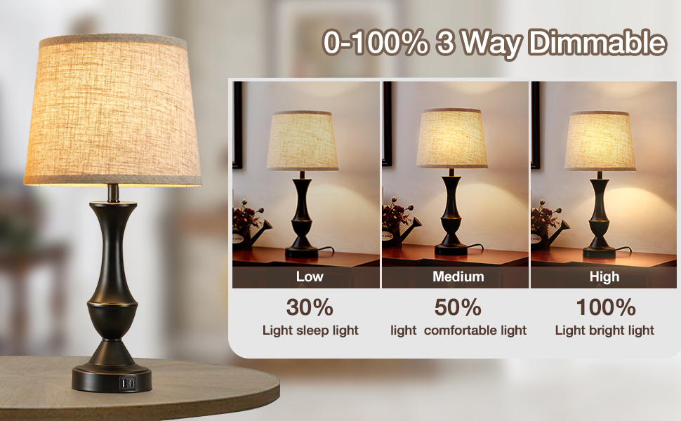 dimmable table lamp set of 2