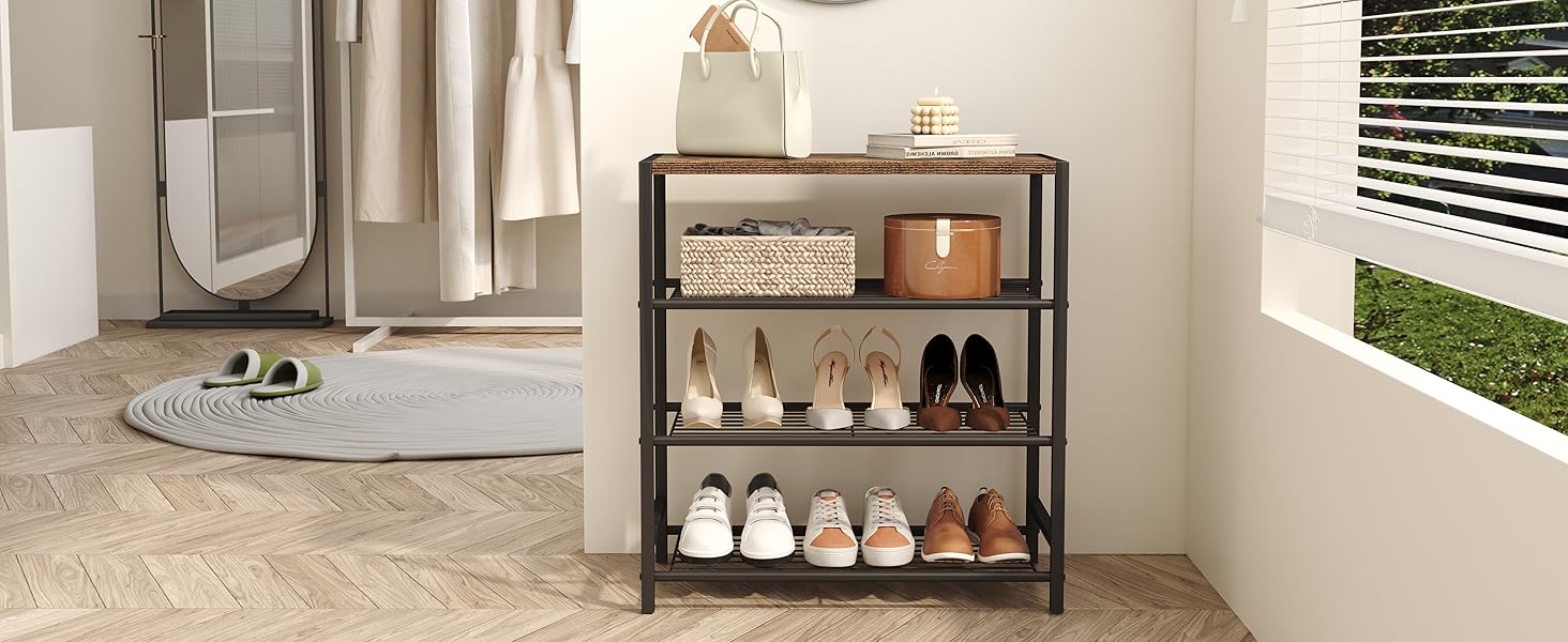 Industrial 4-Tier Shoe Rack