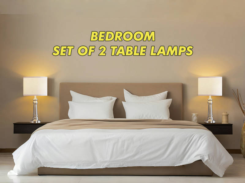 bedroom set of 2 table lamps