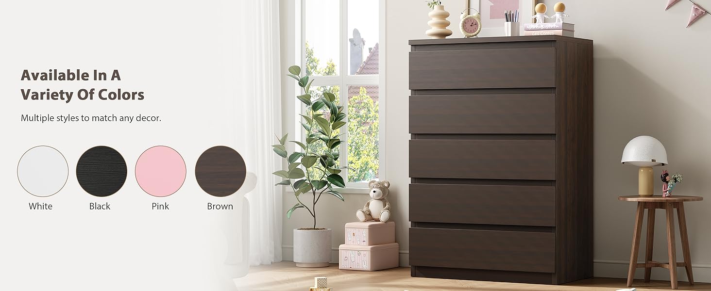 Brown 5 Drawer Dresser