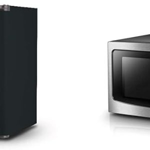 BLACK+DECKER BCRK17B Compact Refrigerator Energy Star Single Door Mini Fridge with Freezer, 1.7 Cubic Feet, Black & TOSHIBA EM131A5C-SS Countertop Microwave Ovens 1.2 Cu Ft, 12.4"