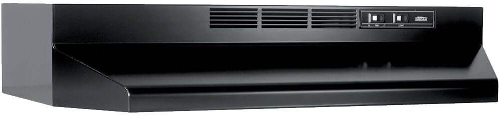 Broan-NuTone 413023 Ductless Range Hood Insert with Light, Exhaust Fan for Under Cabinet, 30-Inch, Black