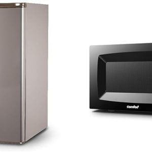 BLACK+DECKER BCRK25V Compact Refrigerator Energy Star Single Door Mini Fridge with Freezer & COMFEE' EM720CPL-PMB Countertop Microwave Oven with Sound On/Off