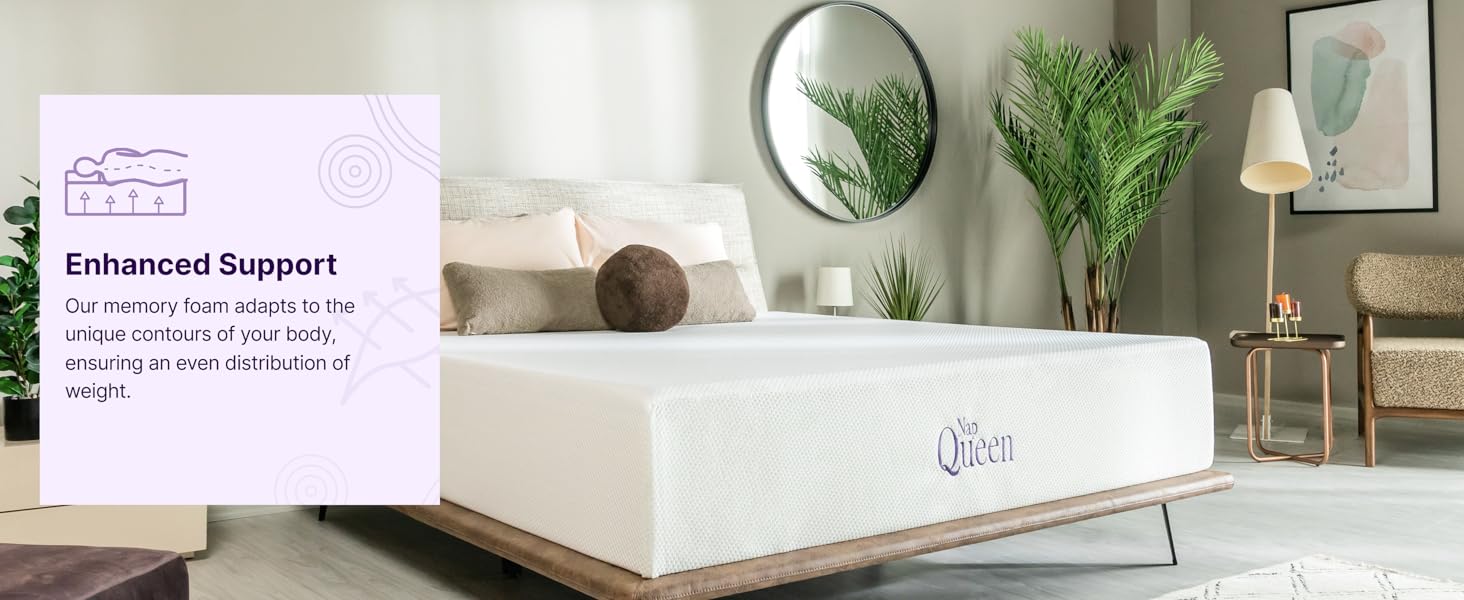 our memory foam adapts to the unique contours of your body ensuring an even distribution of weight
