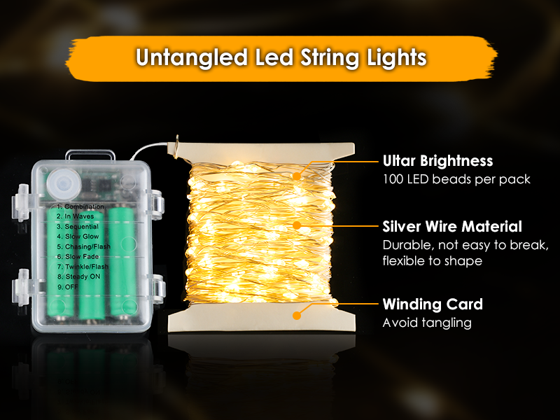 untangle sting lights with paper card