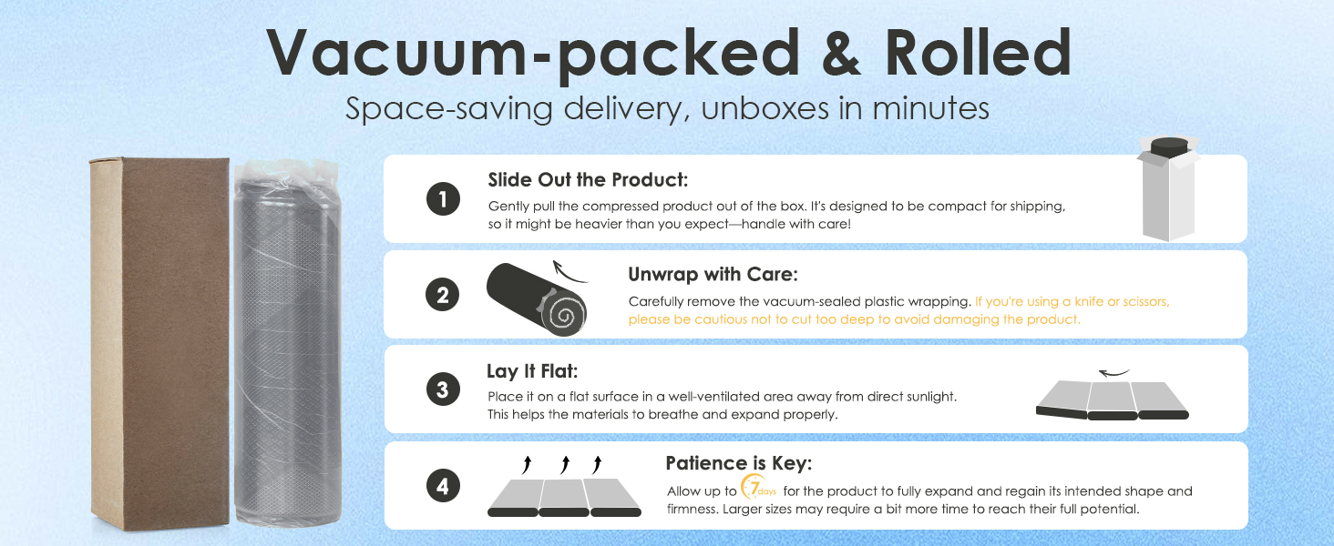 foam mattress compact vacuum-packed