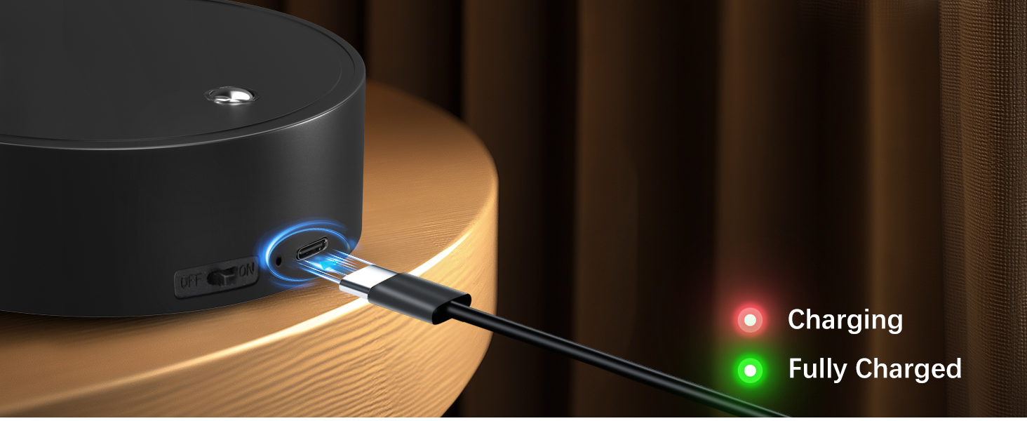 A wall lamp charged by usb-c and equipped with a 4000 mah rechargeable battery