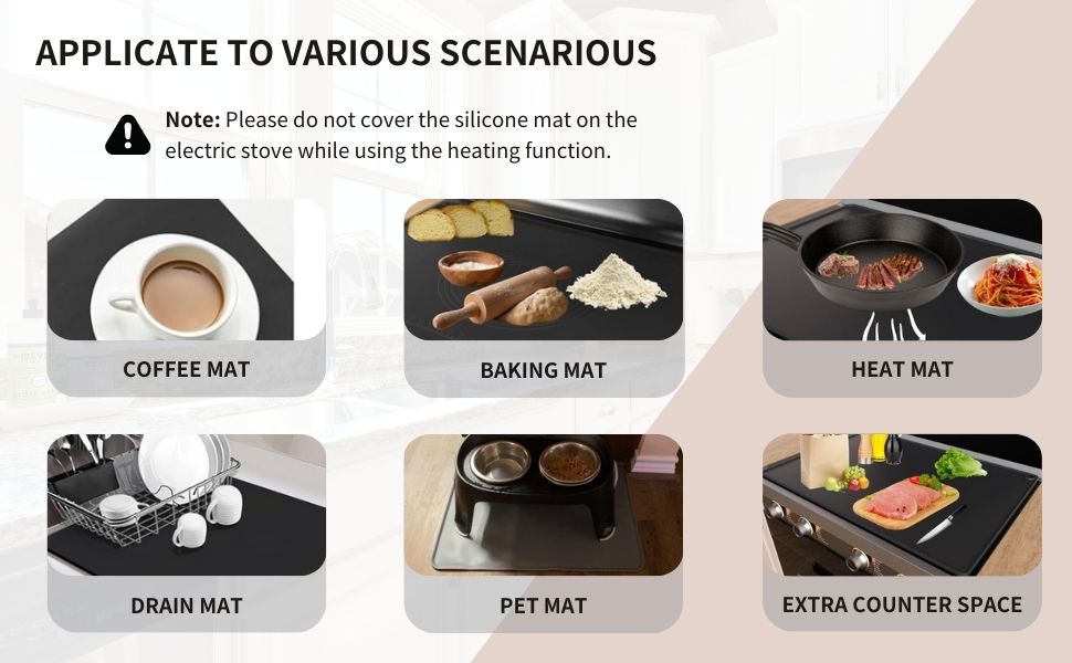 this versatile silicone mat also can be used as a pet mat, baking mat and sink mat.