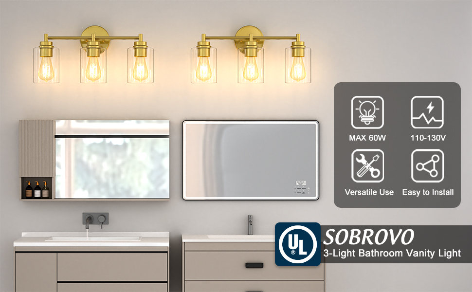 gold bathroom light fixtures