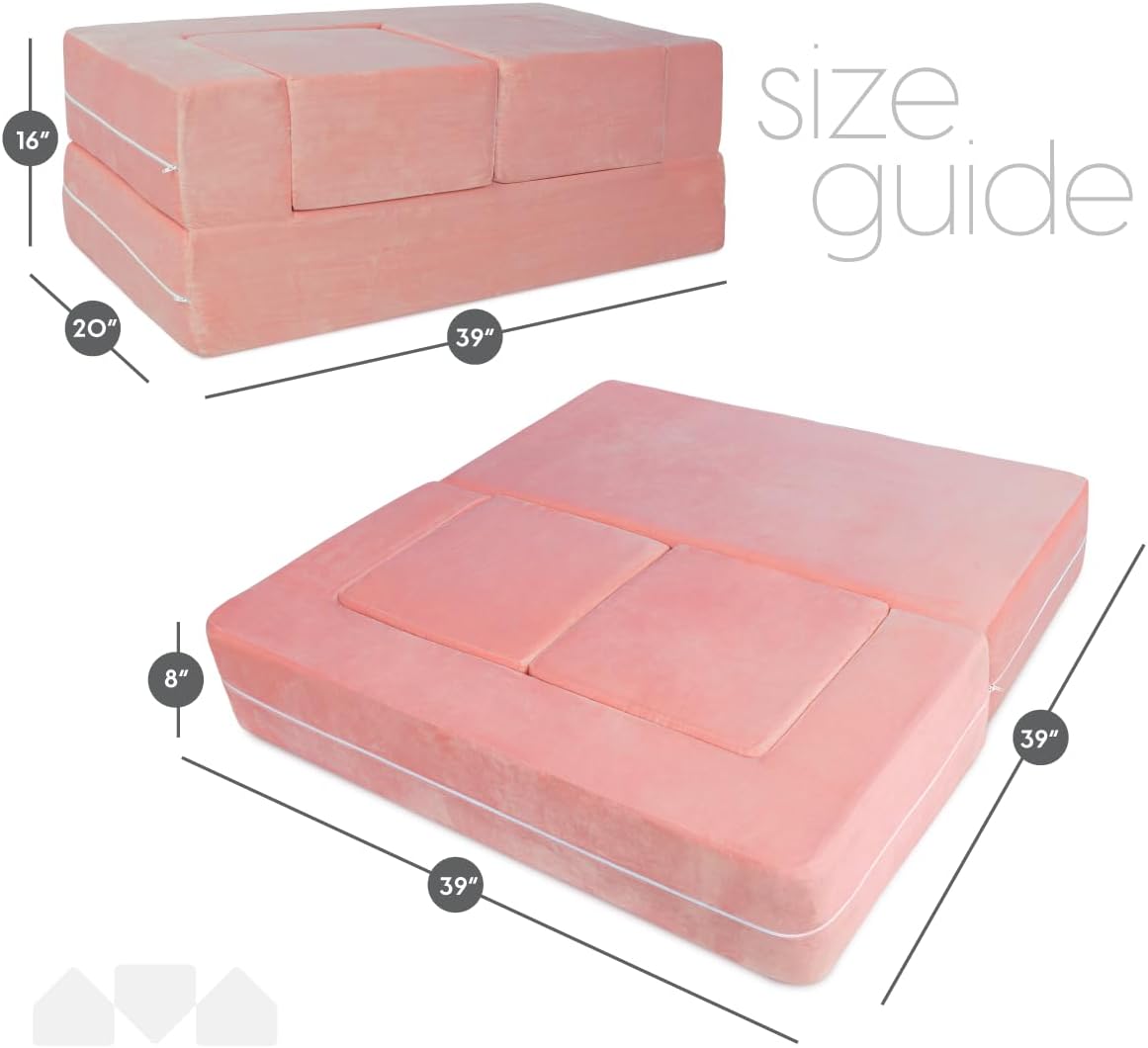 Milliard Kids Couch - Modular Kids Sofa for Toddler and Baby Playroom/Bedroom Furniture (Pink) with Bonus Pillow - Image 3