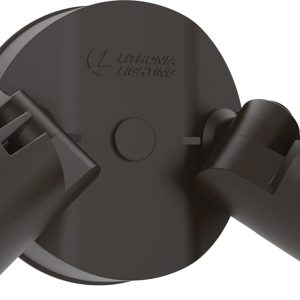 Lithonia Lighting HomeGuard 2-Light LED Outdoor Flood Lights, Wall or Ceiling Mount Outdoor Lights, 4000K Cool White, Round Heads, Dark Bronze (HGX LED 2RH 40K 120 DDB M2)