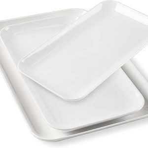 DELLING Serving Platter, 18/16/14inch Large Serving Tray, Serving Platters for Snacks, Fruit, Turkey, Dessert, Serving Trays for Entertaining at Parties and Weddings, Microwave Dishwasher Oven Safe