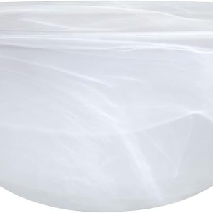 Aspen Creative 23140-11 Etched Alabaster Transitional Style Replacement Glass Shade for Medium Base Socket Torchiere Lamp, Swag Lamp and Pendant, 15-1/2" Diameter x 5-1/2" High, 1 Pack