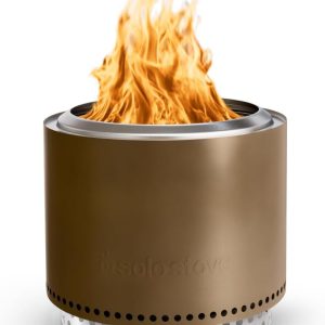 Solo Stove Bonfire with Stand | 19.5" Smokeless Fire Pit, Removable Ash Pan | Portable Stainless Steel Wood Burning Outdoor Fireplace, Ideal for 4–6 People, 21.75 lbs, Bronze
