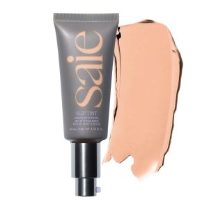 Saie Slip Tint Tinted Moisturizer with SPF 35 - Light Coverage, Glowy Skin Tint & Mineral Sunscreen for Face with Hydrating Hyaluronic Acid - Summer Makeup Essential - Shade Three + Half (1.35 oz)