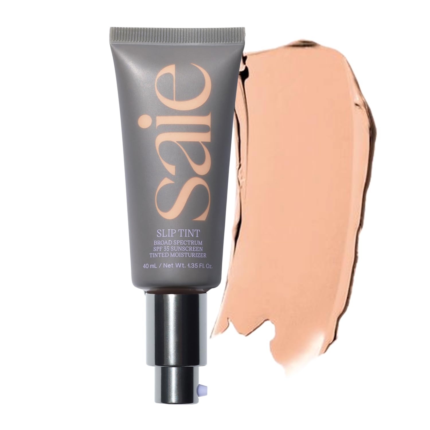 Saie Slip Tint Tinted Moisturizer with SPF 35 - Light Coverage, Glowy Skin Tint & Mineral Sunscreen for Face with Hydrating Hyaluronic Acid - Summer Makeup Essential - Shade Three + Half (1.35 oz)