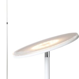 Brightech Sky LED Torchiere Super Bright Floor Lamp - Contemporary, High Lumen Light for Living Rooms and Offices - Dimmable, Indoor Pole Uplight for Bedroom Reading - White