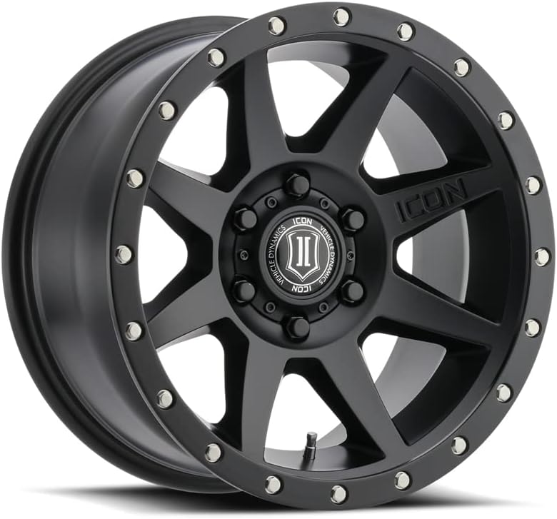 ICON Alloys Rebound, Satin Black, 17 x 8.5/6 x 5.5, 0mm Offset, 4.75" BS, 1817858347SB