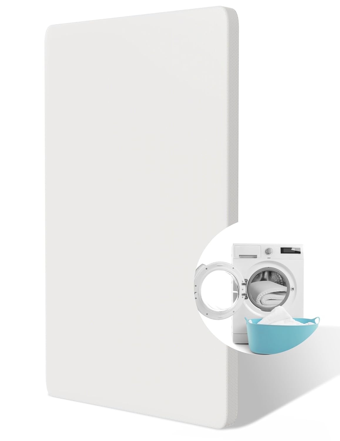 BABELIO Crib Mattress Topper, 100% Machine Washable Breathable Silicone Foam Toddler Mattress Topper Pad, Zipper Cover, 52″ x 27″ x 1″, Fits Standard Size Cribs & Toddler Beds