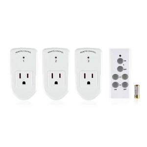 BN-LINK Wireless Remote Control Outlet Electrical Switch for Lights, Fans, Christmas Lights, Small Appliance, 100ft Long Range White (Learning Code, 5Rx-2Tx) 1200W/10A, ETL & FCC Certified