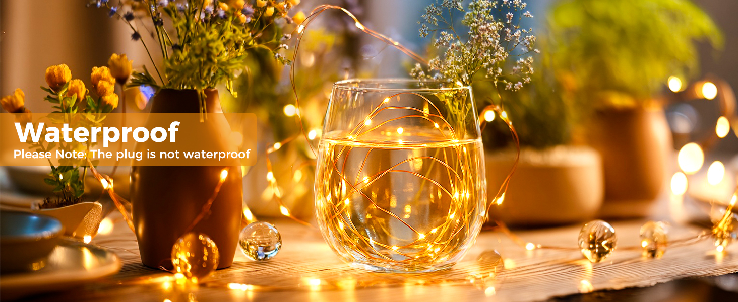 twinkle lights plug in waterproof