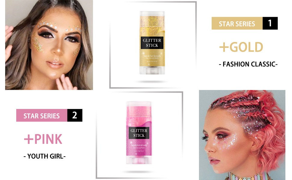 gold body glitter,pink body glitter