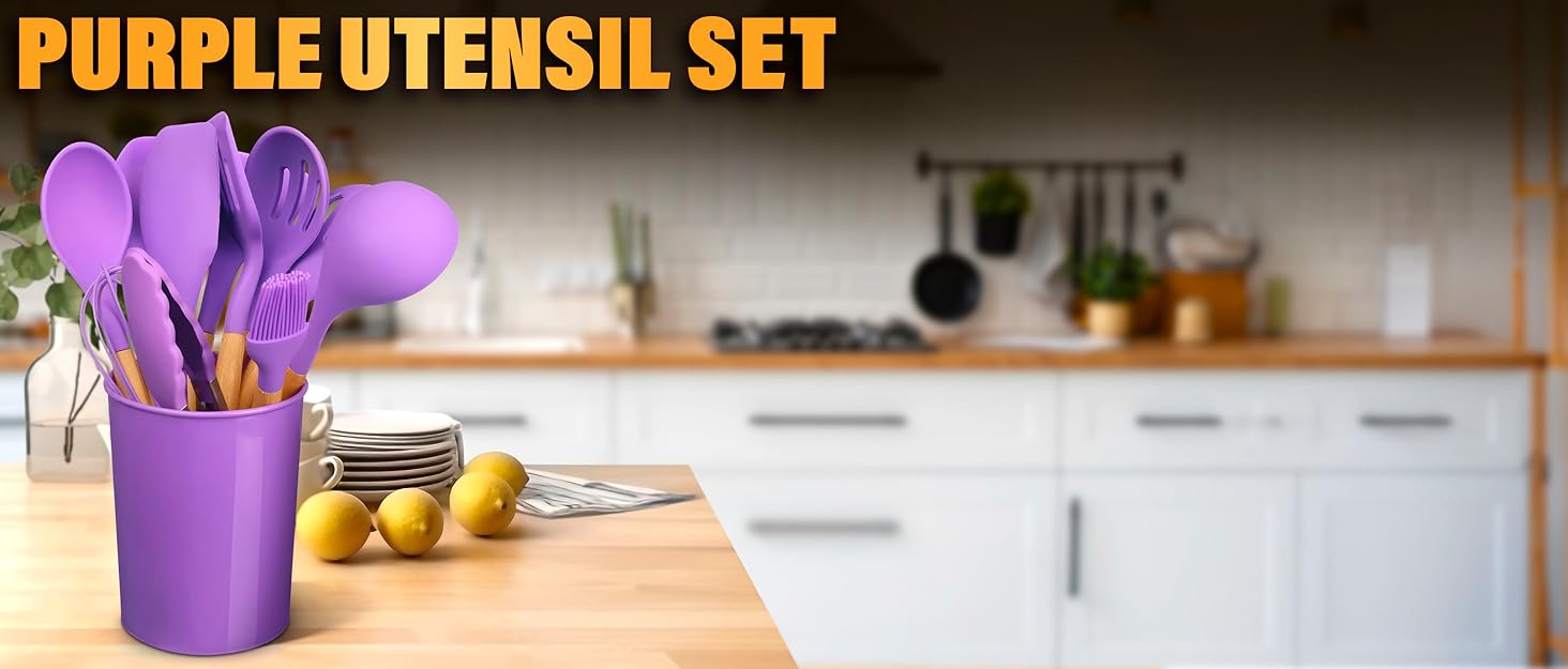 purple dishes kitchen appliances for cooking rubber kitchen utensils purple tool set