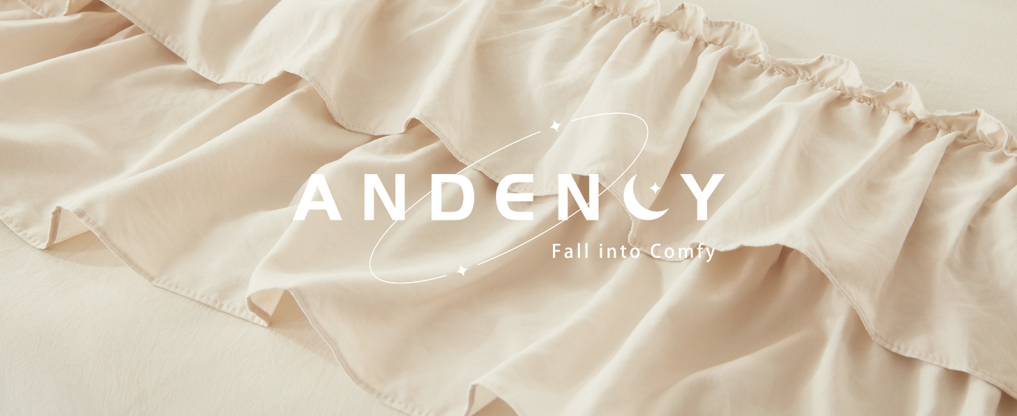 D Ruffle Comforter Beige