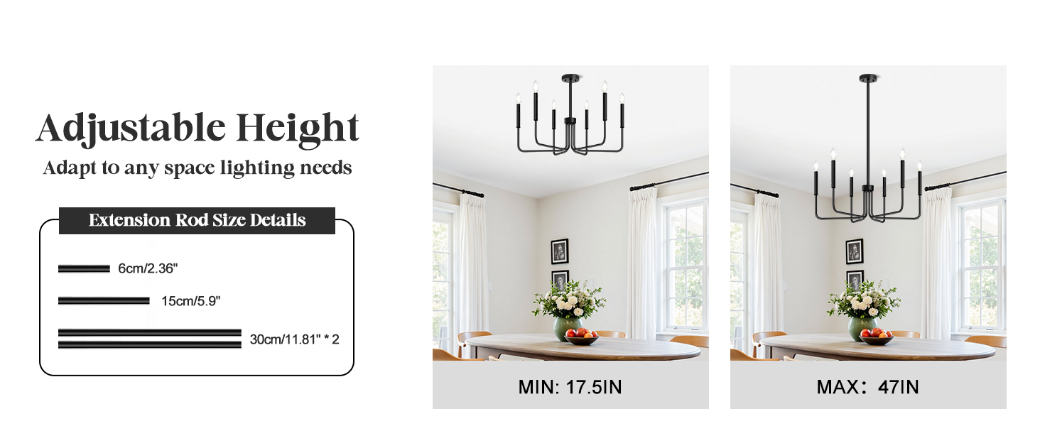 adjustable height chandelier