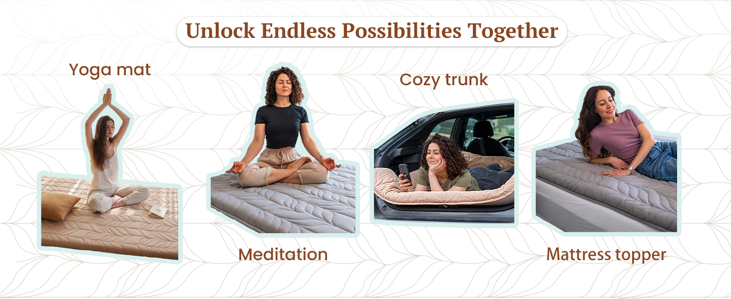 used for yoga mat, meditation, car trip, mattress topper