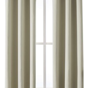 ChrisDowa Grommet Room Darkening Curtains for Bedroom and Living Room - 2 Panels Set Thermal Insulated Blackout Curtains (Beige, 42W x 63L)