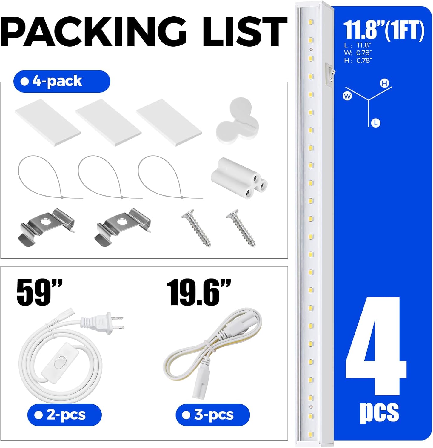 Barrina T5 Grow Lights for Indoor Plants, 5000K Full Spectrum, 1FT LED Growing Lamp, Plant Light Strip, for Seed Starting, Vegetables, Plug and Play, 4-Pack - Image 9