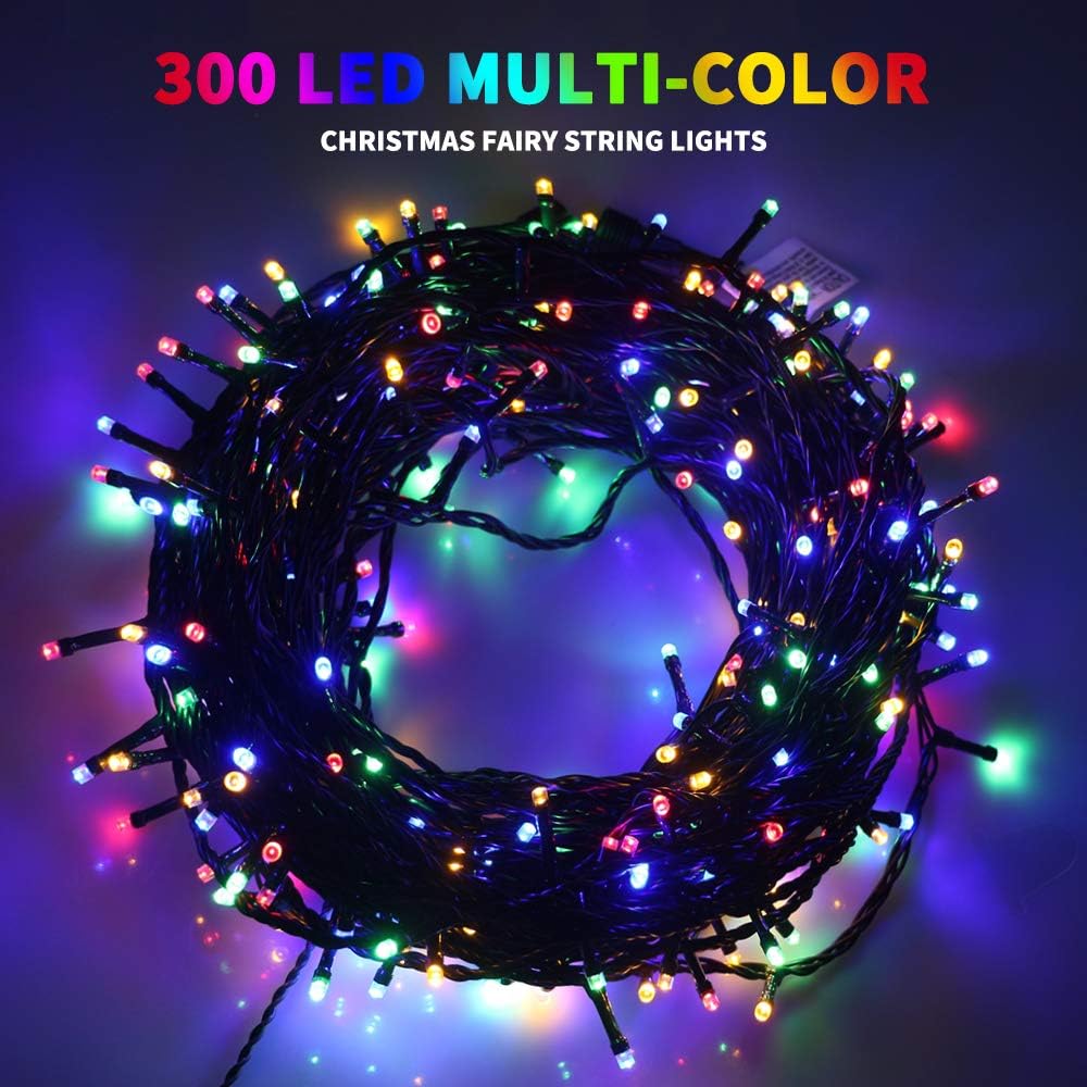 105FT 300LEDs Christmas Lights Outdoor Indoor String Lights 8 Modes Memory Function for Christmas Tree Party Decoration, 100% UL Listed (4 Sets CONNECTABLE) Multi-Color - Image 7