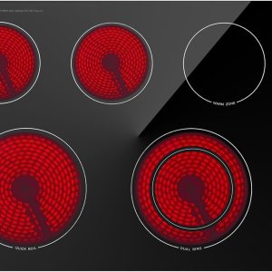 30 Inch Electric Cooktop 7300W Built-in Electric Stove Top 5 Burners 11 Power Levels,Knob Control,Keep Warm Function,Child Safety Lock,Hot Surface Indicator