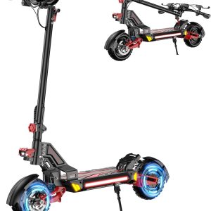 V2 5600W Dual Motor Electric Scooter for Adults, 48V26AH Lithium Battery, Up to 45MPH, 55 Miles Range, Dual Suspension, Dual Brakes, 3 Speed Modes, LCD Display – Off-Road Folding E Scooter