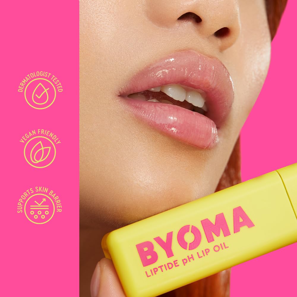 BYOMA Liptide pH Lip Oil - Glossy, Non-Sticky Gloss with pH Adaptive Tint - Peptide Lip Treatment with Peptides, Avocado & Tamanu Oils - Softens, Plumps, Hydrates - 0.16 oz - Image 5