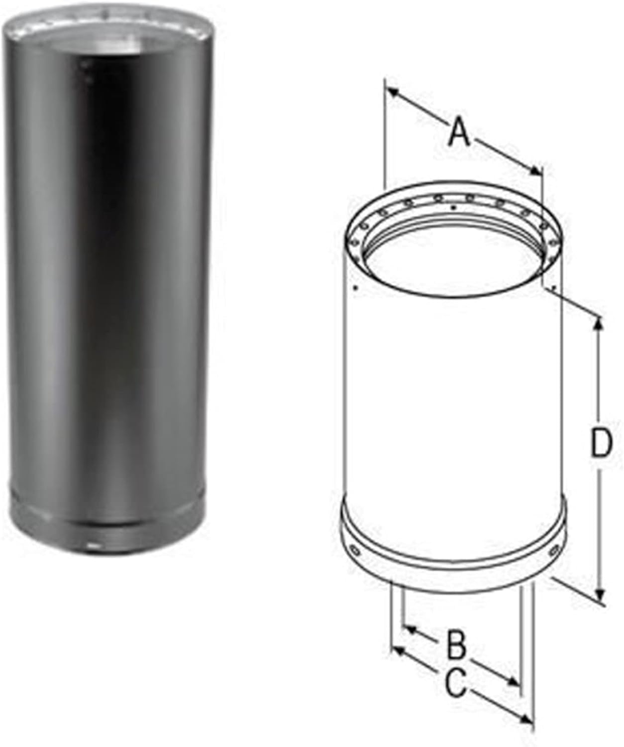 DuraVent DVL Double-Wall Chimney Stove Pipe, 6" x 48" - Galvanized Steel Vent and Exhaust Connector for Wood, Oil, Coal or Gas Stoves, Quick Install, Draft-Enhancing Venting Stovepipe - Image 9