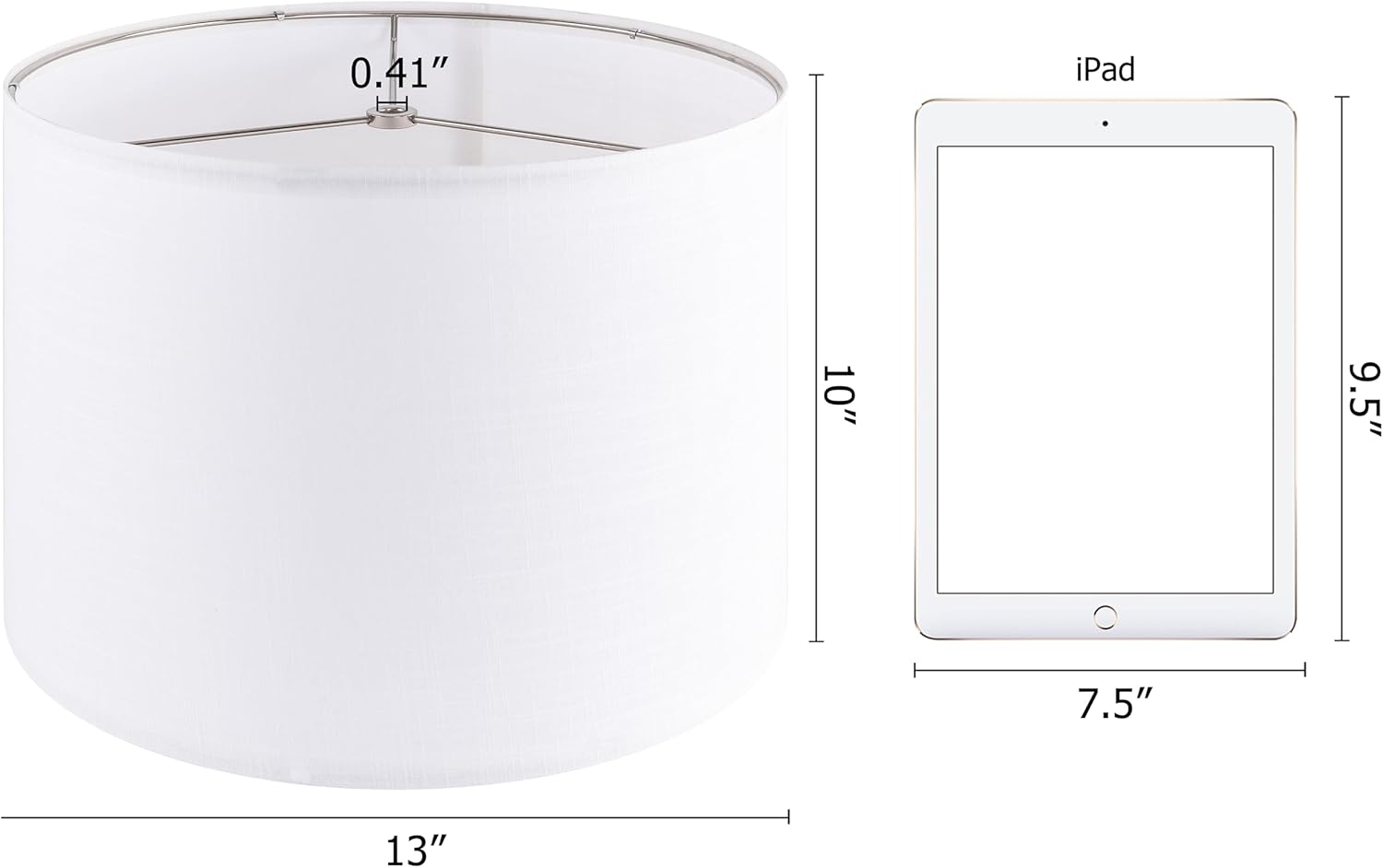 Set of 2 Pure White Linen Drum Lamp Shade 13" Top x 13" Bottom x 10" High (Spider) Contemporary Lamp Shades for Table Lamps & Bedside Lamps Replacement Lampshade In Hand Crafted-By PIKOPIKO - Image 3