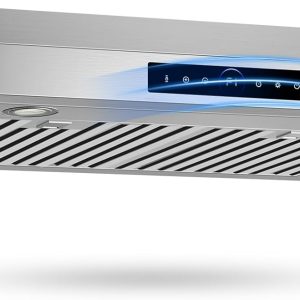 30 Inch Under Cabinet Range Hood 1200CFM, 4-Speed Kitchen Hood with Touch Control & Gesture Sensing Stainless Steel Kitchen Stove Vent Hoods with 2 LED Lights Standard Series